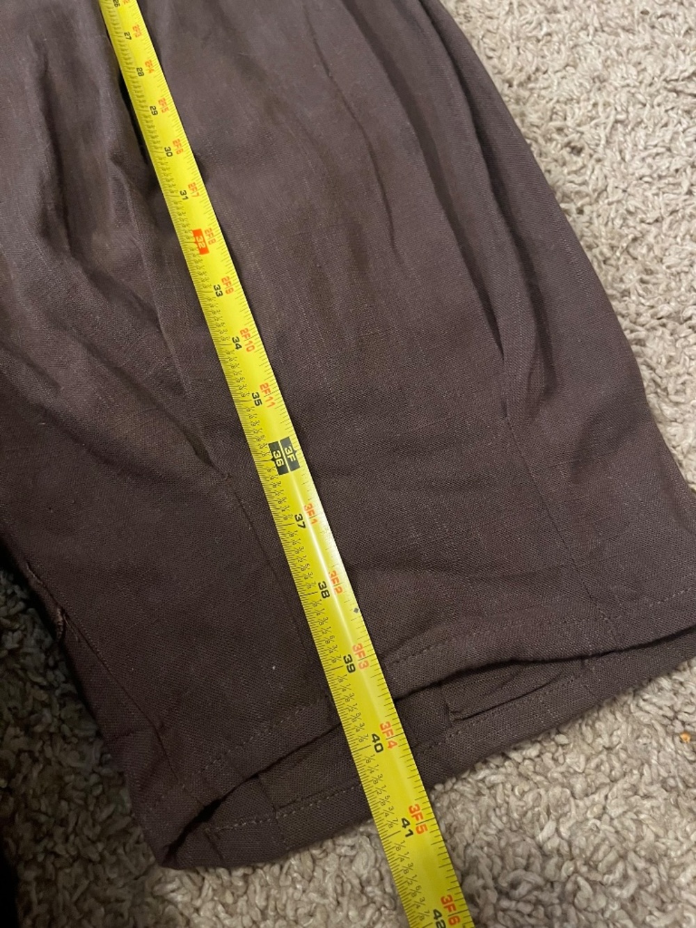 Tarse Brown Smocked Waist Barrel Leg Harem Pants Oversized Pockets Wide Leg - Picture 3 of 7
